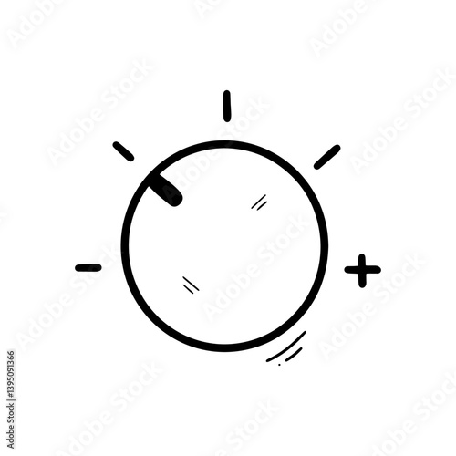 Hand Drawn Adjustment Button Illustration. Doodle Vector. Isolated on White Background - EPS 10 Vector