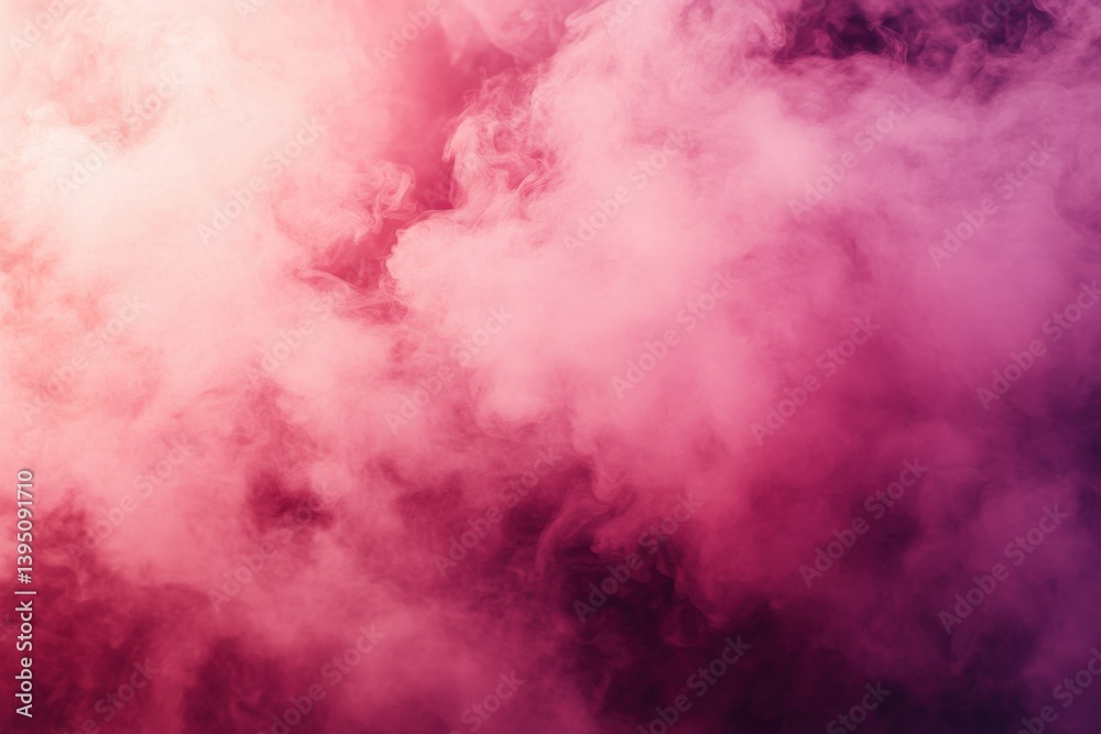 Obraz premium Thick pink fog or smoke cloud drifting in dreamy soft motion over a moody background
