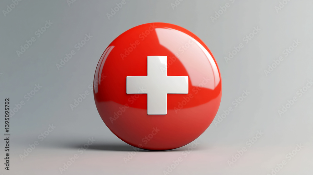 Swiss flag ball illustration for travel tourism and european country national symbol design concept Swiss flag ball illustration for travel tourism and european country national symbol design concept