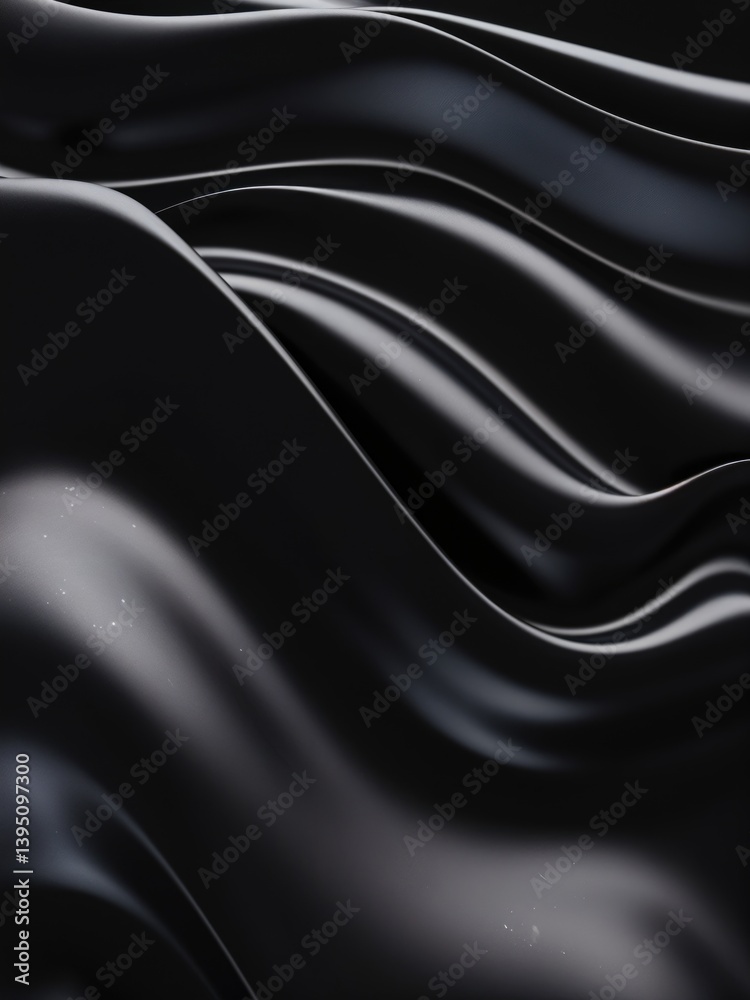 Fototapeta premium Fluid Black and White presents an elegant and dynamic liquid pattern, showcasing a flowing texture like molten metal with light and dark tones, creating a luxurious and futuristic impression.
