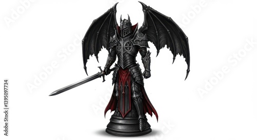 Vampire Knight Chess Emblem with Bat Wings