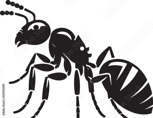 Carpenter Ant Vector | Black Ant Silhouette Clipart Illustration	
