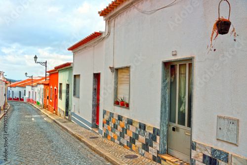 characteristic historic houses in the old town of silves algarve portugal