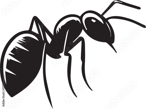 Carpenter Ant Vector | Black Ant Silhouette Clipart Illustration	
