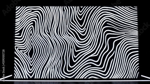 Wallpaper Mural Abstract Black and White Background with Wavy Woodgrain Lines for Creative Design Torontodigital.ca