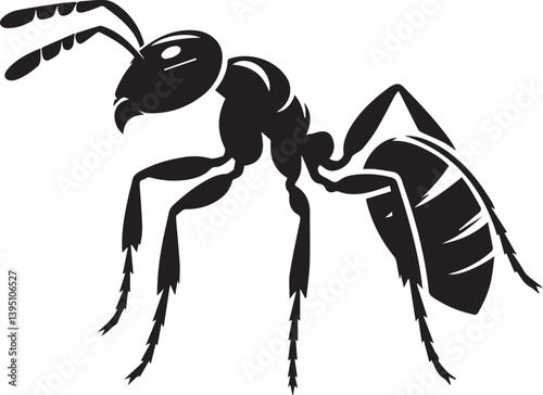 Carpenter Ant Vector | Black Ant Silhouette Clipart Illustration	
