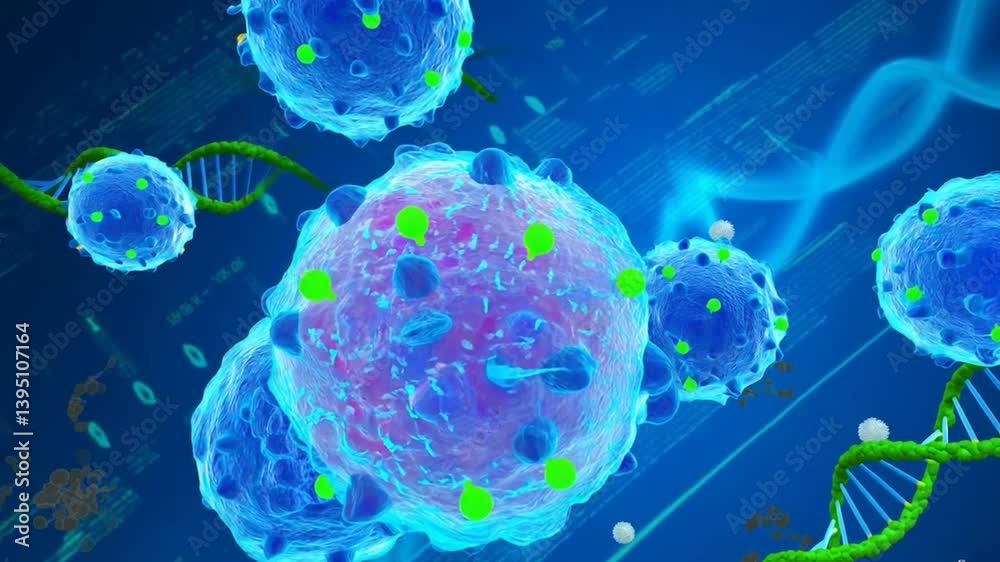 cells under the microscope, Virus
