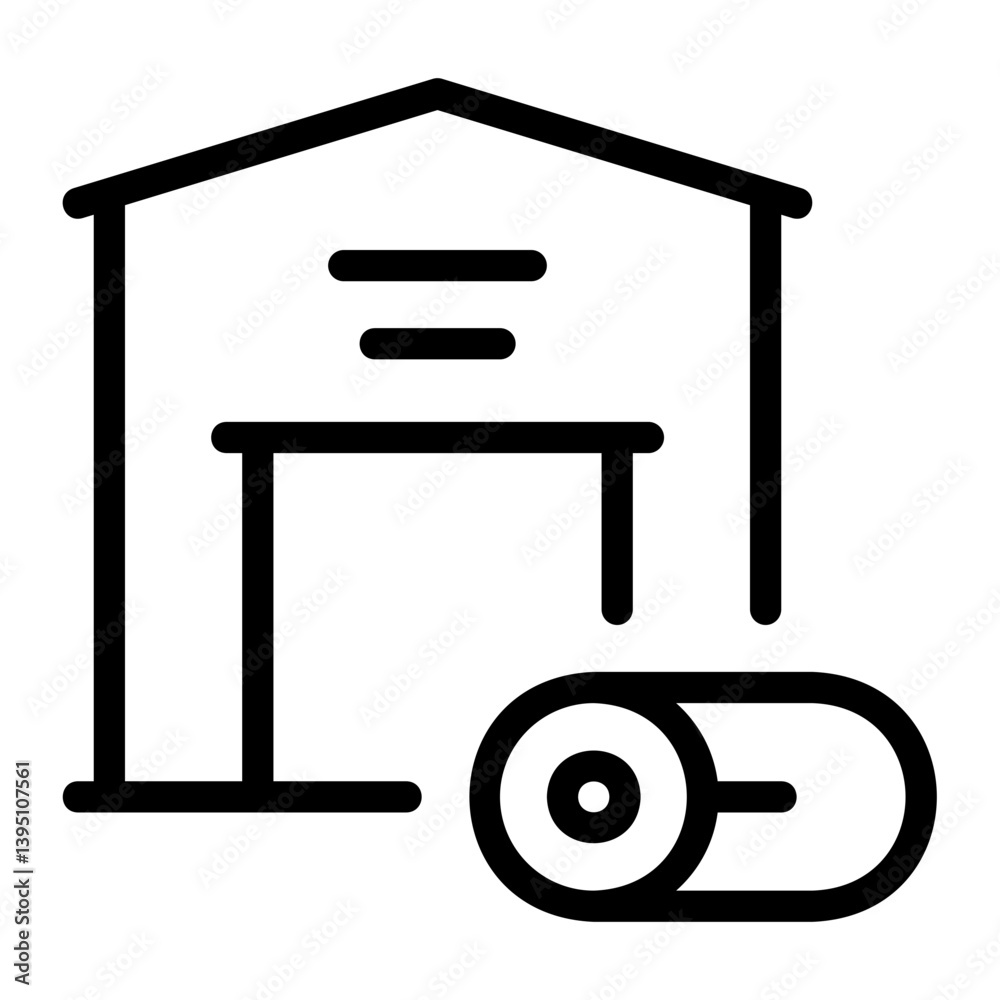 Fototapeta premium warehouse line icon