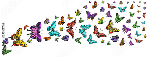 Beautiful butterfly background vector set
