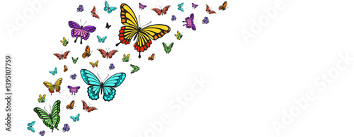 Beautiful butterfly background vector set