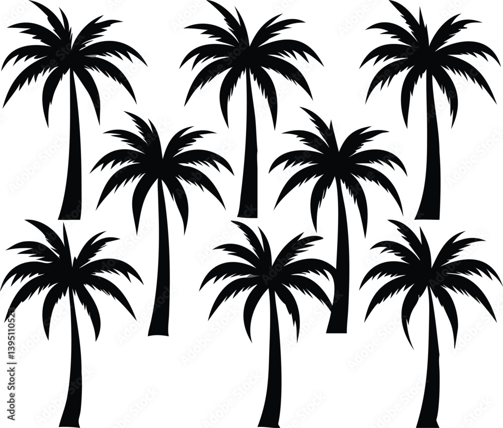 Obraz premium “Tree Silhouettes: Nature’s Shadows in Minimalist Beauty”