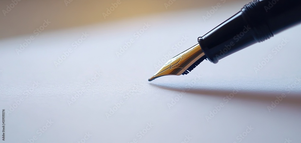 Fountain Pen on Paper for Close-up. Fountain Pen on Paper for Close-up.