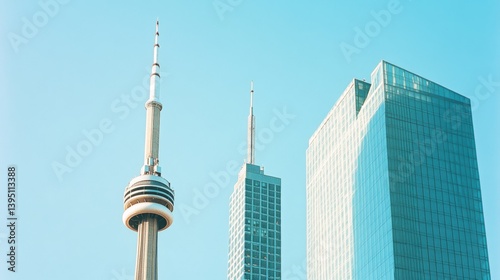 Wallpaper Mural A construction worker stands on the edge of a skyscraper overlooking a sprawling urban skyline, exemplifying ambition and courage. Torontodigital.ca