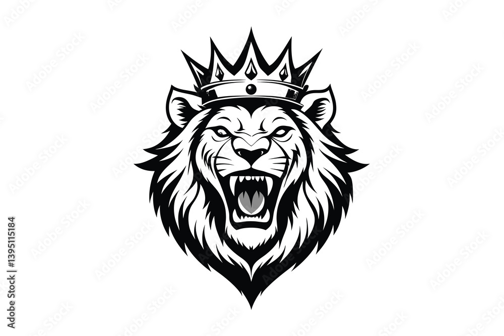 Obraz premium crown lion illustration vector