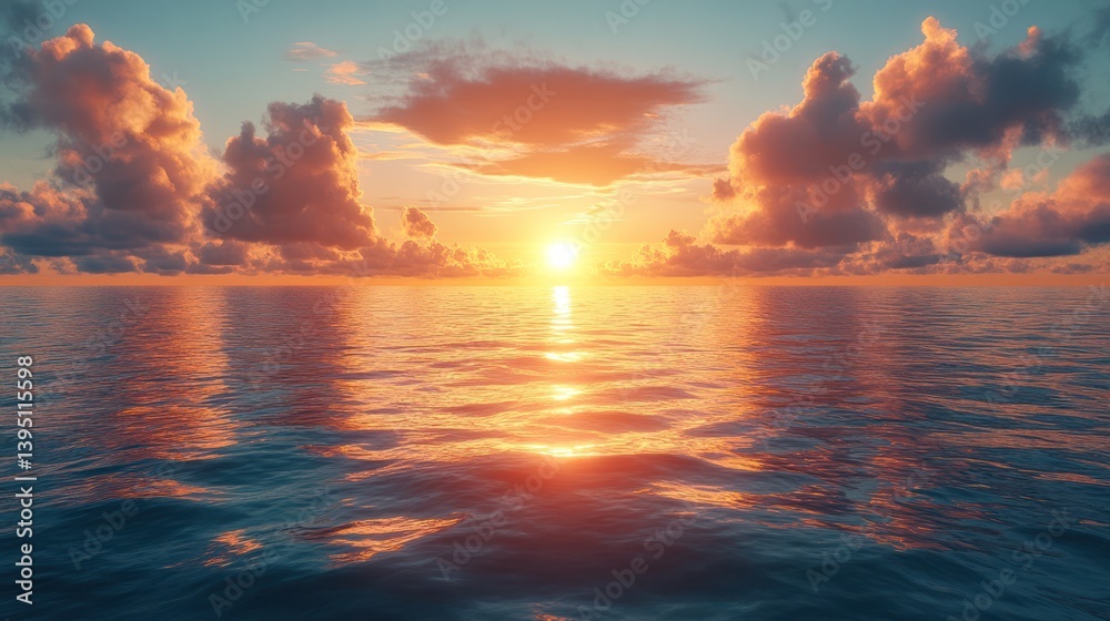 Obraz premium Sunrise over ocean landscape