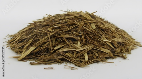 Pile of Dried Brown Plant Fibers, Herbal Texture, Organic Material