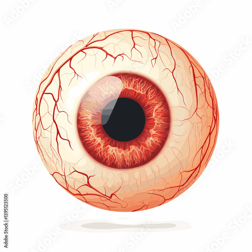 Realistic Detailed Human Eye with Visible Blood Vessels
