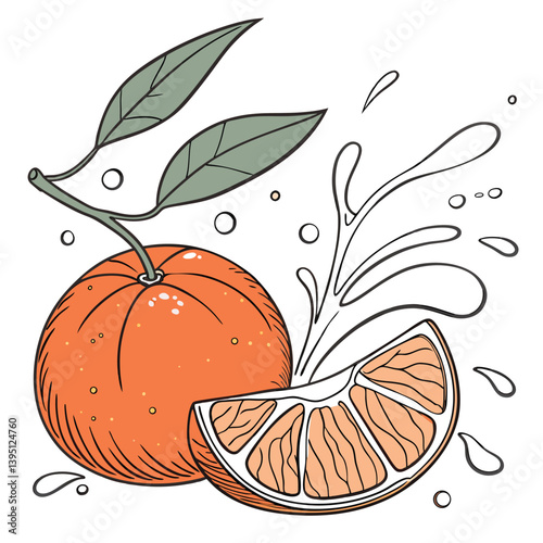 Tangerina fresca, suculento. Fundo branco com gotas de água, splash. Comidas, frutas maduras e frescas. 