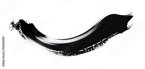 Black Ink Brush Stroke Curve.