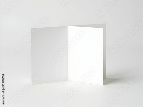 Minimalist Presentation  A High-Resolution Image of an Open  White Card or Invitation Against a Clean  Neutral Background Perfect for Mockups