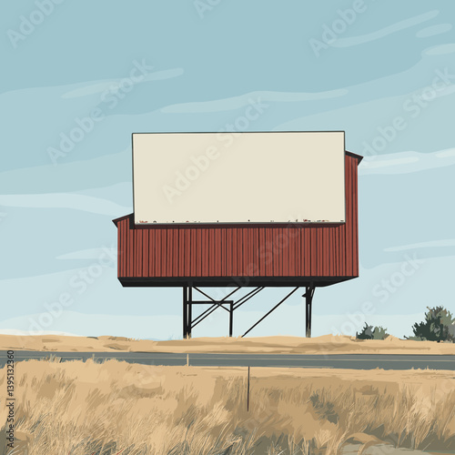 Blank Billboard in a Rural Landscape