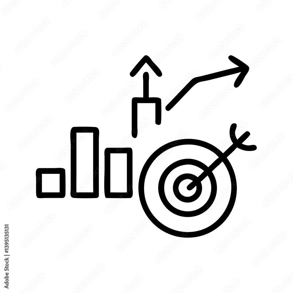 Growth, Target, and Analytics Icon – Business Success Symbol for Strategy, Performance, and Data Tracking Growth, Target, and Analytics Icon – Business Success Symbol for Strategy, Performance, and Data Tracking