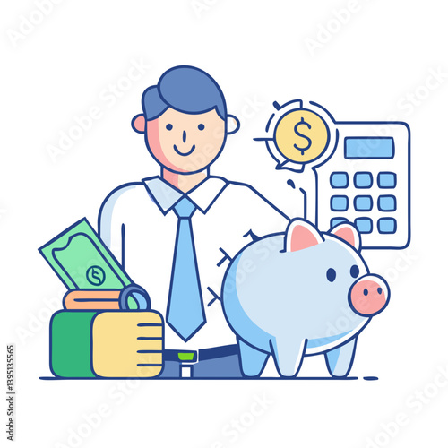 businessman with piggy bank