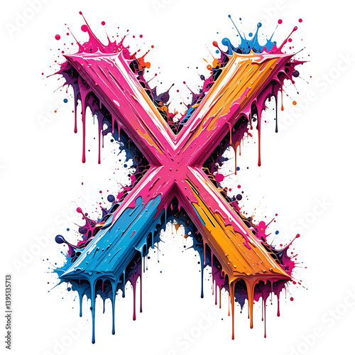 A Colorful Dripping Paint Alphabet Letter 