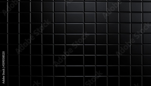 Wallpaper Mural Sleek black tile backdrop, seamless geometric pattern, empty space for design, abstract, texture Torontodigital.ca