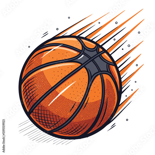 Design a vector illustration of a classic basketball using bold, impactful strokes.  Focus on a clean, modern aesthetic.