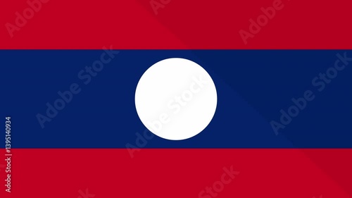 Animation of the appearance and disappearance of a flat flag 2D Laos