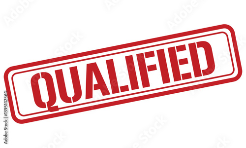 QUALIFIED red stamp text vector, rubber stamp