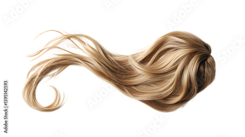 Stylish Blonde Ponytail Cascading on White - Professional Haircare Image Profile Display Concept
