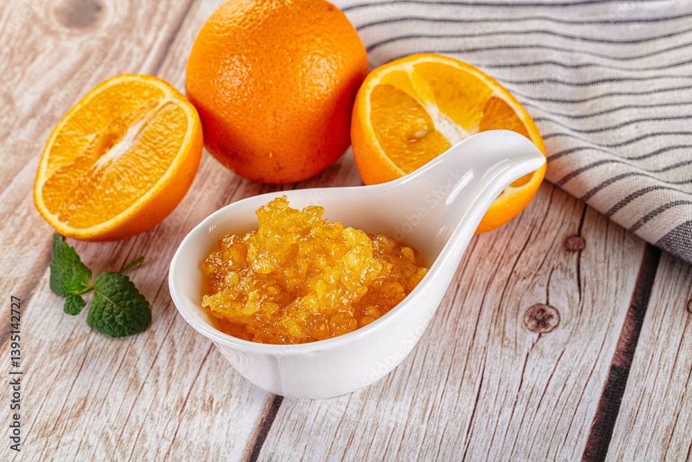 Sweet orange jam in the bowl Sweet orange jam in the bowl