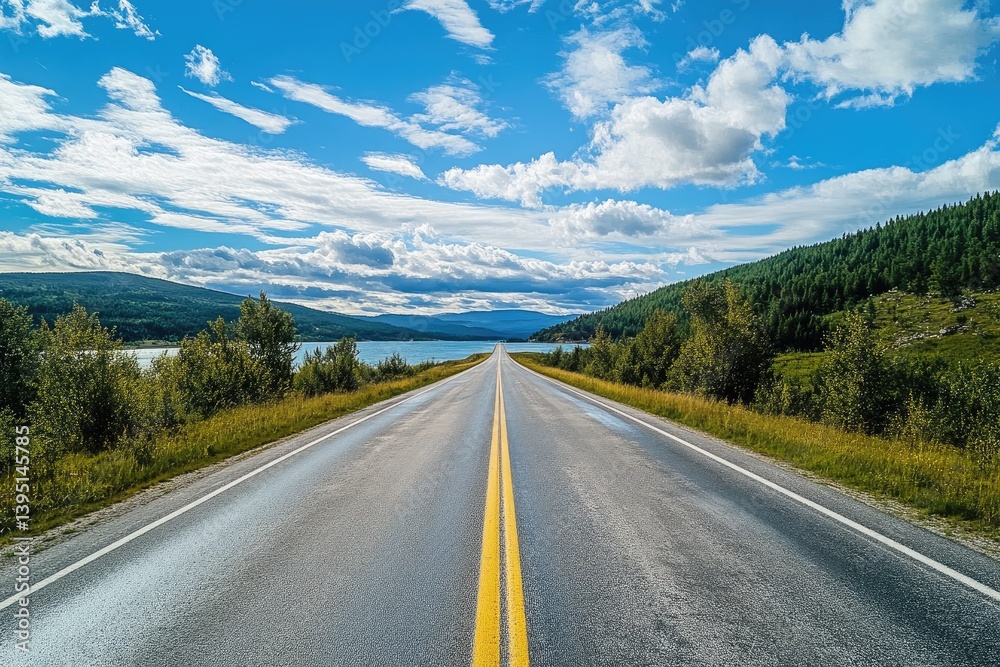 Naklejka premium Open Road Scenic Landscape