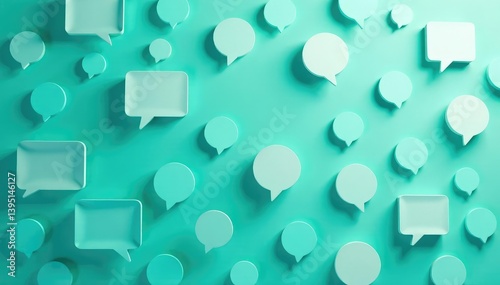 Geometric teal speech bubble wallpaper pattern, bubbles, trendy, wallpaper