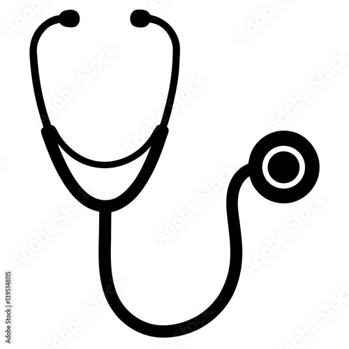 stethoscope silhouette vector isolated on white background
