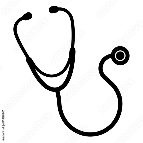 stethoscope silhouette vector isolated on white background