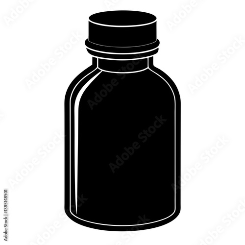 medicine bottle silhouette vector isolated on white background