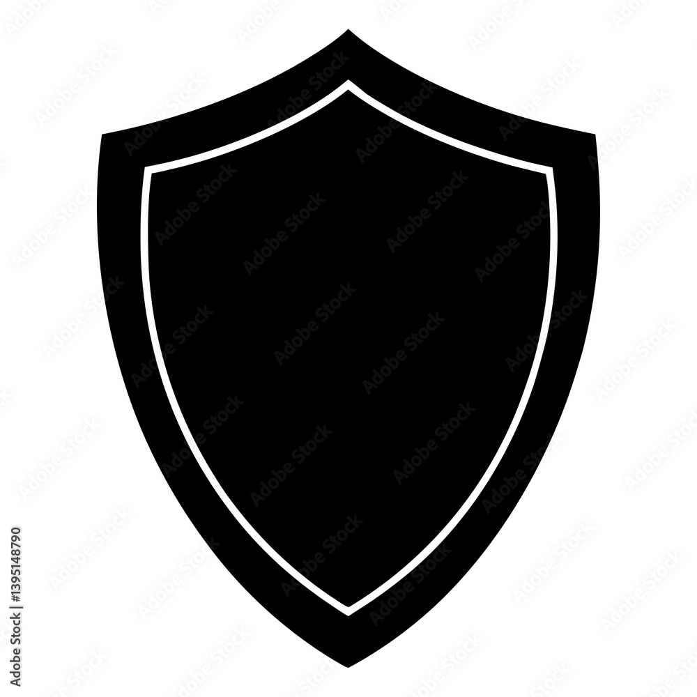 shield silhouette vector isolated on white background shield silhouette vector isolated on white background