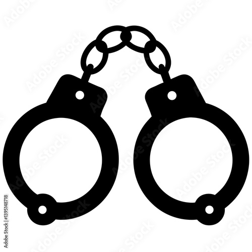 handcuffs silhouette vector isolated on white background