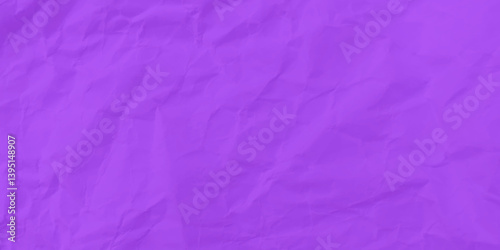 Purple clean crumpled paper background. Horizontal crumpled empty paper template for posters and banners. Vector illustration