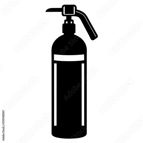 fire extinguisher bottle silhouette vector isolated on white background