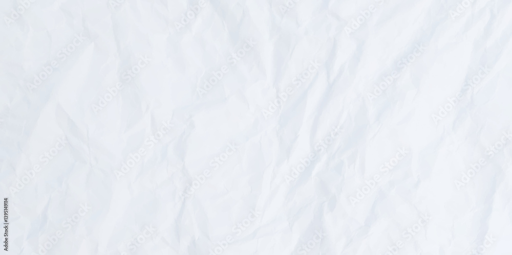 White clean crumpled paper background. Horizontal crumpled empty paper template for posters and banners. Blank white crumpled and creased paper poster texture background. Vector illustration White clean crumpled paper background. Horizontal crumpled empty paper template for posters and banners. Blank white crumpled and creased paper poster texture background. Vector illustration