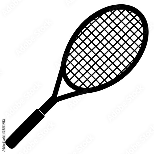 tennis racket silhouette vector isolated on white background