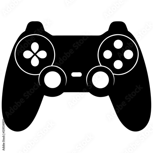game controller silhouette vector isolated on white background