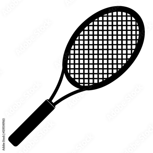 tennis racket silhouette vector isolated on white background