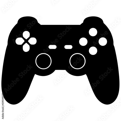 game controller silhouette vector isolated on white background