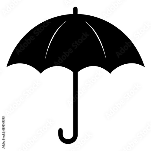 Open Umbrella silhouette vector isolated on white background