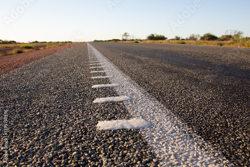 Rumble strip on the side of an outback highway